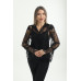 İç top detaylı dantel transparan bluz